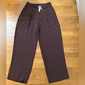 Madewell High-Waist Tapered Dress Pants - Brown size 4